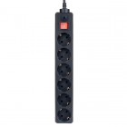 Perfeo "POWER+", 3,0м, 6 розеток, черный PF-PP-6/3,0-B (PF_A4672)