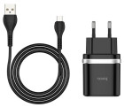 Hoco C12Q Smart QC3.0 + micro (черный)