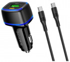 Borofone BZ14A Mercury dual port PD20W+QC3.0 ambient light, black