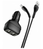 HOCO Z36 Leader 2USB +Type-C 2.4A, black