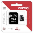 SmartBuy microSDHC 4GB + SD adapter Class 10 (SB4GBSDCL10-01)