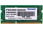 8Gb SO-DIMM DDR3 1600MHz Patriot PSD38G16002S RTL PC3-12800 CL11 204-pin 1.5В (PSD38G16002S)