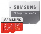 Samsung microSDHC 64GB EVO Plus Class10 UHS-I, w/adapter (MB-MC64GA/RU)